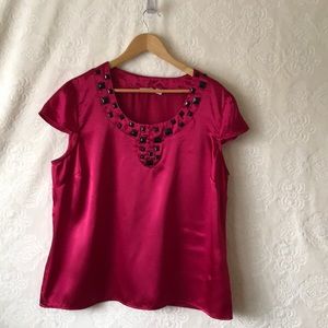 Cato women’s 1X blouse w black gem accents